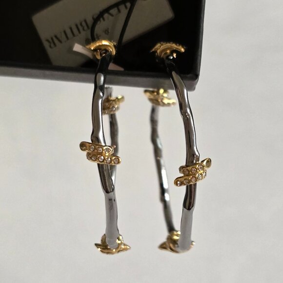 Alexis Bittar Barbed Wire Hoop Earrings - Gunmetal - Picture 3 of 13